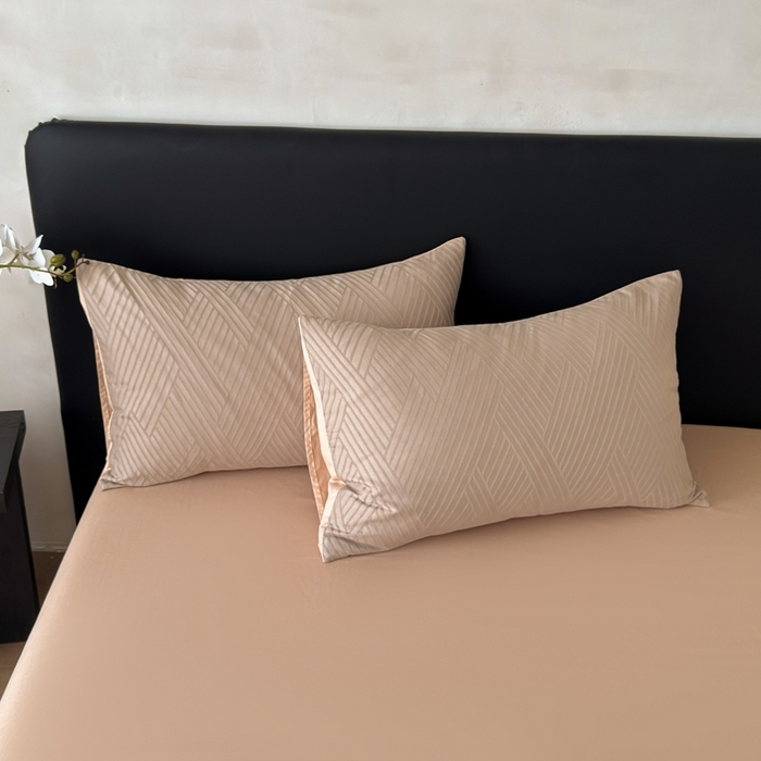 91家纺网 家纺一手货源 找家纺 雅萱家纺 2026新款60支提花全棉四件套 格纹-卡其