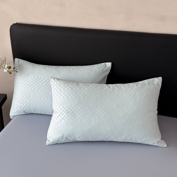 91家纺网 家纺一手货源 找家纺 雅萱家纺 2026新款60支提花全棉四件套 格子-碧水