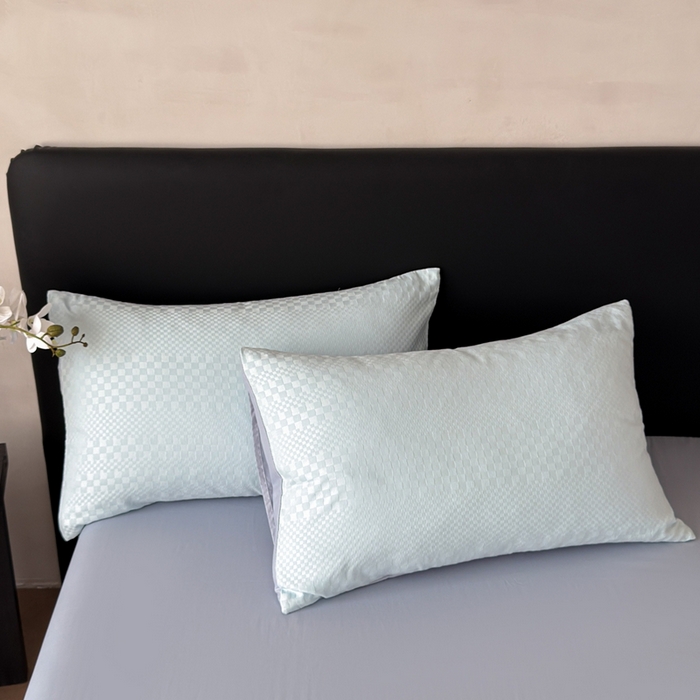 91家纺网 家纺一手货源 找家纺 雅萱家纺 2026新款60支提花全棉四件套 格子-碧水