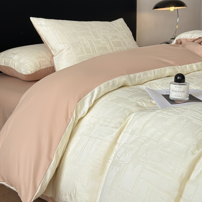 91家纺网 家纺一手货源 找家纺 雅萱家纺 2026新款60支提花全棉四件套 经典-白玉