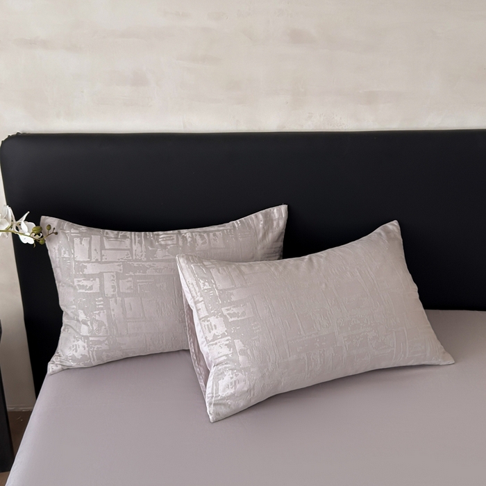 91家纺网 家纺一手货源 找家纺 雅萱家纺 2026新款60支提花全棉四件套 经典-浅灰