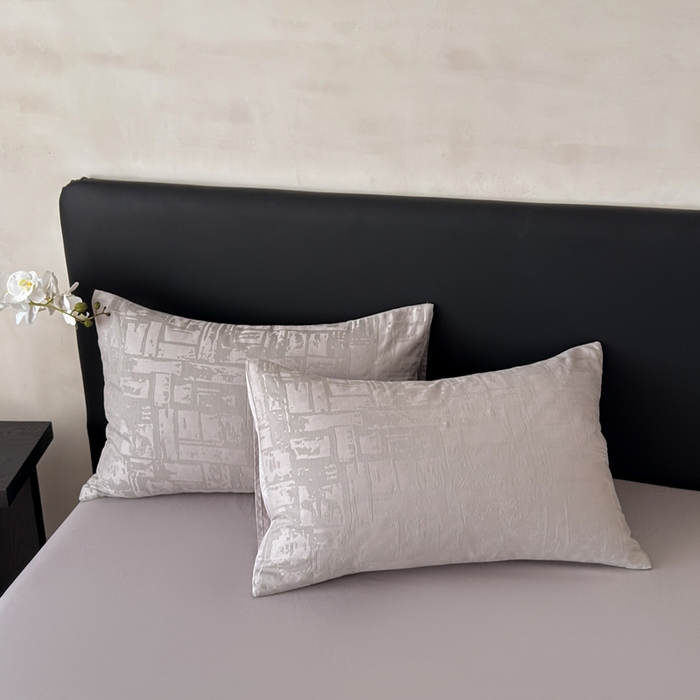 91家纺网 家纺一手货源 找家纺 雅萱家纺 2026新款60支提花全棉四件套 经典-浅灰