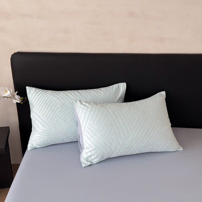 91家纺网 家纺一手货源 找家纺 雅萱家纺 2026新款60支提花全棉四件套 条纹-碧水