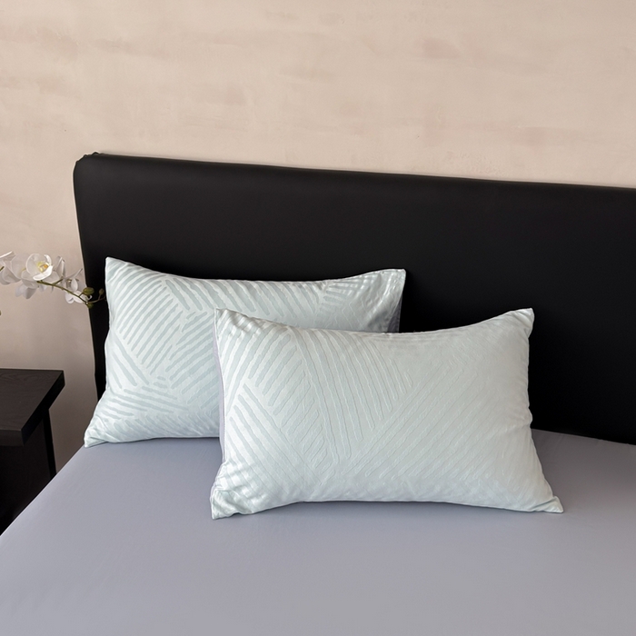 91家纺网 家纺一手货源 找家纺 雅萱家纺 2026新款60支提花全棉四件套 条纹-碧水