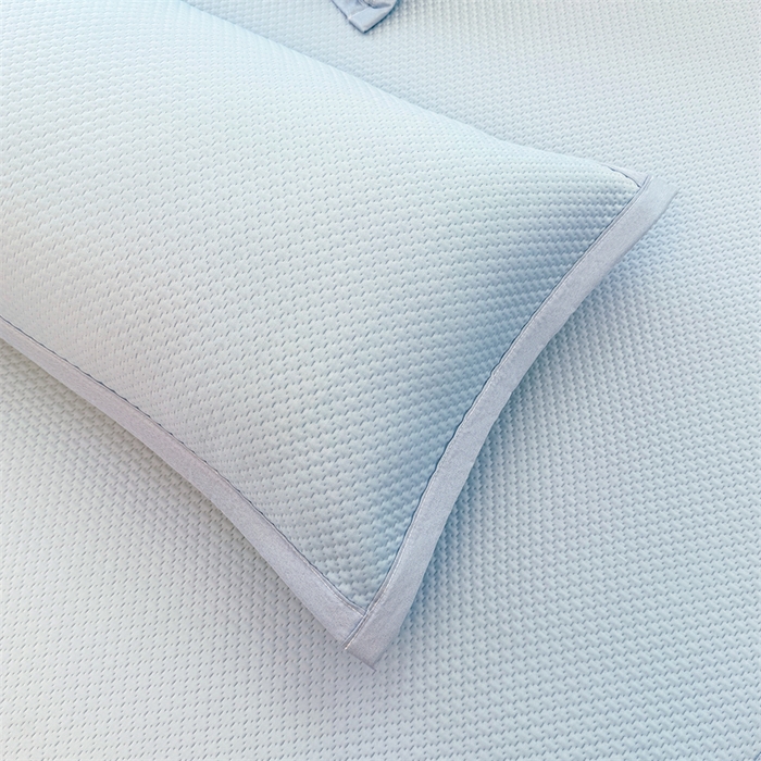 91家纺网 家纺一手货源 找家纺 喜居 2026新款PE凉感小熊刺绣平席席子凉席 PE凉感刺绣平席-Mr. Bear-蓝