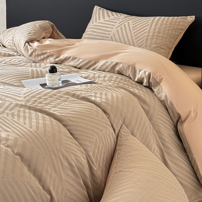 91家纺网 家纺一手货源 找家纺 雅萱家纺 2026新款60支提花全棉四件套 条纹-卡其