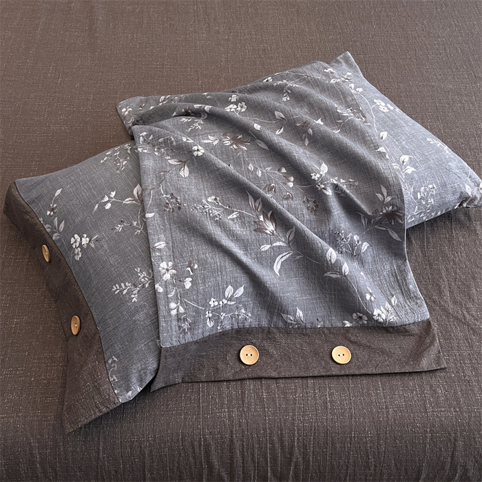 91家纺网 家纺一手货源 找家纺 （总）圣比熊 2026新款A类原麻纽扣枕套宿舍单只枕芯套枕头套一对装枕芯内胆套