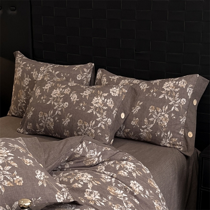 91家纺网 家纺一手货源 找家纺 圣比熊 2026新款A类原麻纽扣枕套宿舍单只枕芯套枕头套一对装枕芯内胆套 金锦