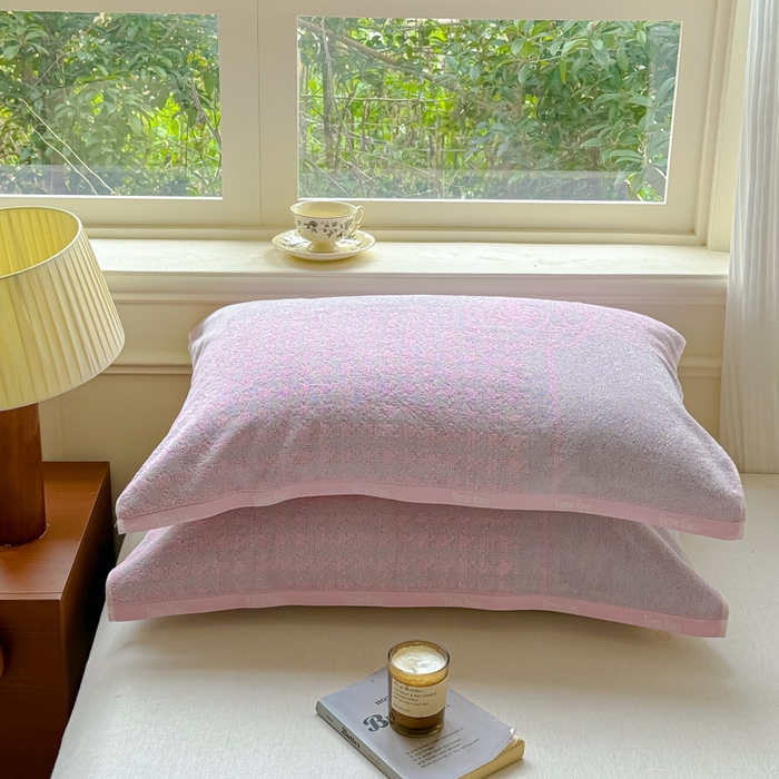 91家纺网 家纺一手货源 找家纺 乐家毛巾被（工厂自产自销） 2026新款A类全棉纯棉色织提花抗菌毛圈枕巾 暗香