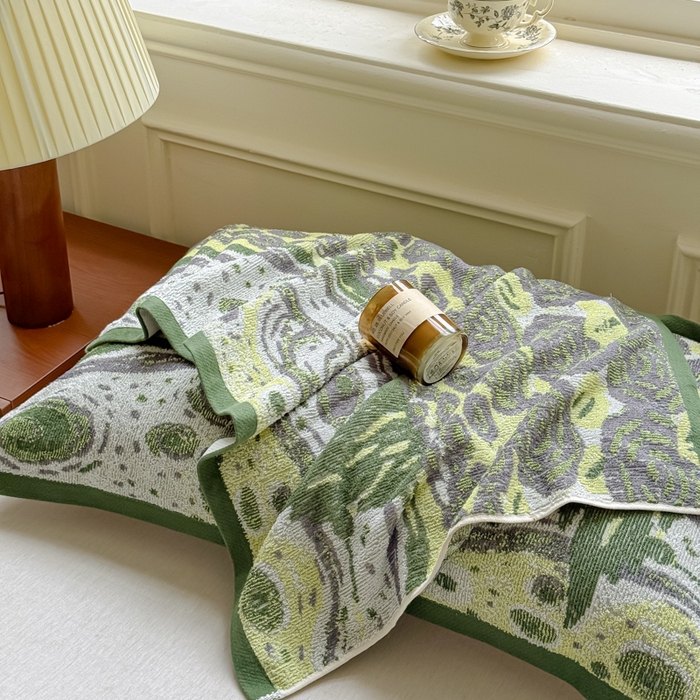 91家纺网 家纺一手货源 找家纺 乐家毛巾被（工厂自产自销） 2026新款A类全棉纯棉色织提花抗菌毛圈枕巾 暗影浮动