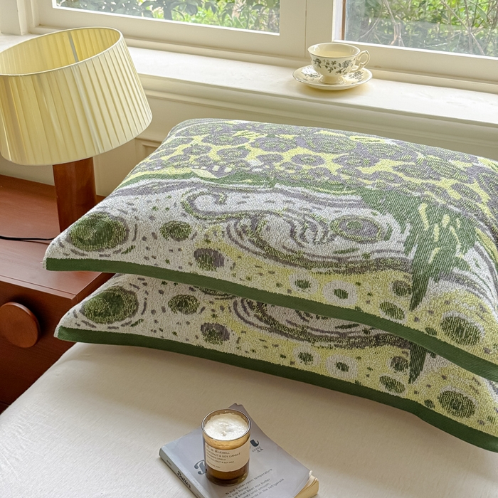 91家纺网 家纺一手货源 找家纺 乐家毛巾被（工厂自产自销） 2026新款A类全棉纯棉色织提花抗菌毛圈枕巾 暗影浮动