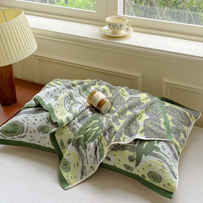 91家纺网 家纺一手货源 找家纺 乐家毛巾被（工厂自产自销） 2026新款A类全棉纯棉色织提花抗菌毛圈枕巾 暗影浮动