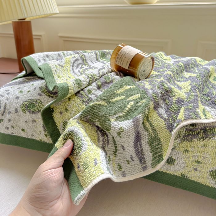 91家纺网 家纺一手货源 找家纺 乐家毛巾被（工厂自产自销） 2026新款A类全棉纯棉色织提花抗菌毛圈枕巾 暗影浮动