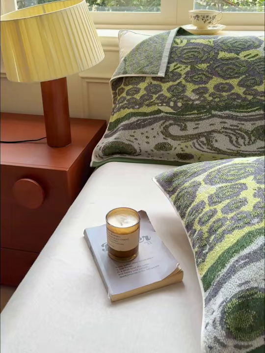 91家纺网 家纺一手货源 找家纺 乐家毛巾被（工厂自产自销） 2026新款A类全棉纯棉色织提花抗菌毛圈枕巾 暗影浮动