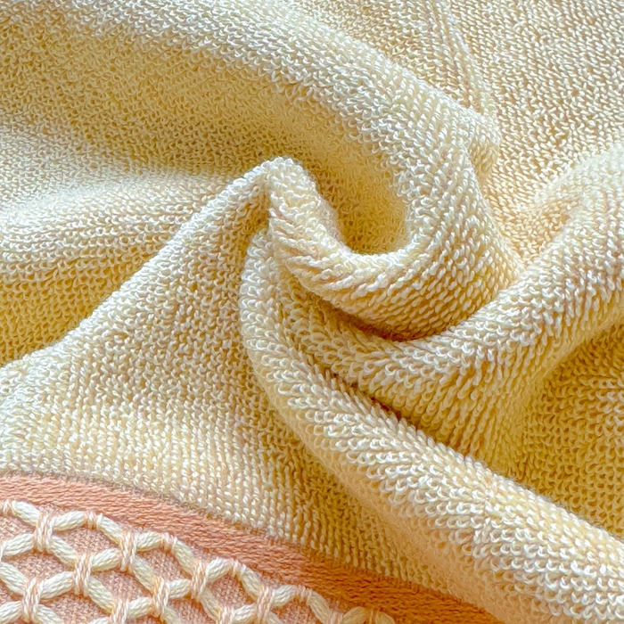 91家纺网 家纺一手货源 找家纺 乐家毛巾被（工厂自产自销） 2026新款A类全棉纯棉色织提花抗菌毛圈枕巾 斑斓黄