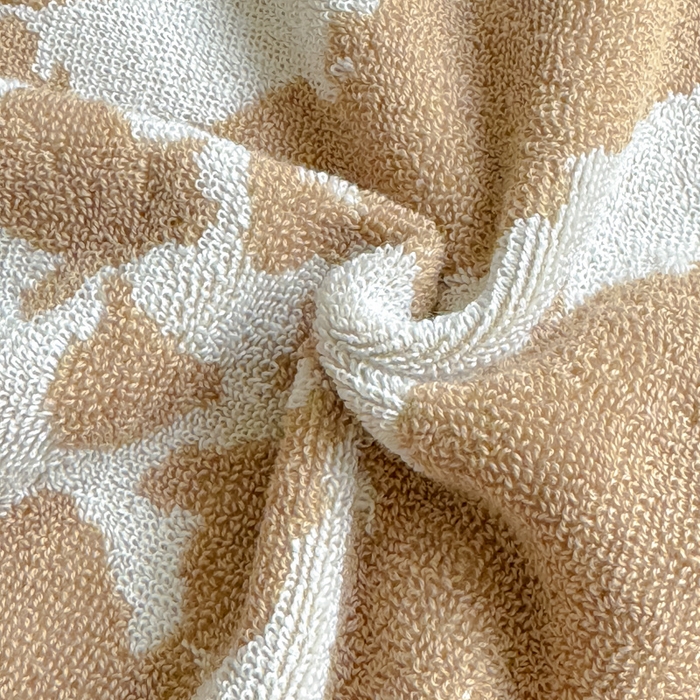 91家纺网 家纺一手货源 找家纺 乐家毛巾被（工厂自产自销） 2026新款A类全棉纯棉色织提花抗菌毛圈枕巾 斑斓棕
