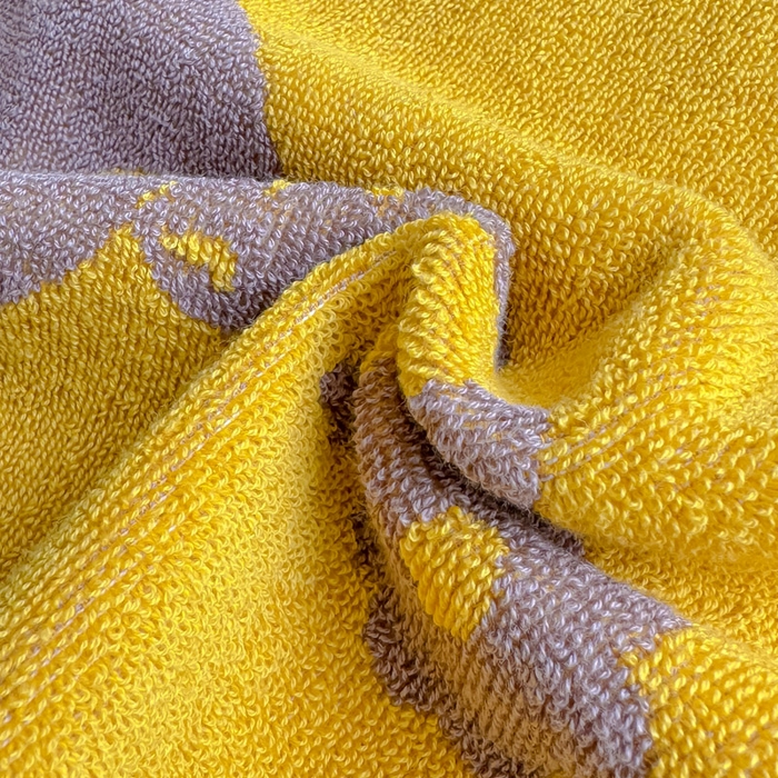 91家纺网 家纺一手货源 找家纺 乐家毛巾被（工厂自产自销） 2026新款A类全棉纯棉色织提花抗菌毛圈枕巾 黄底小兔