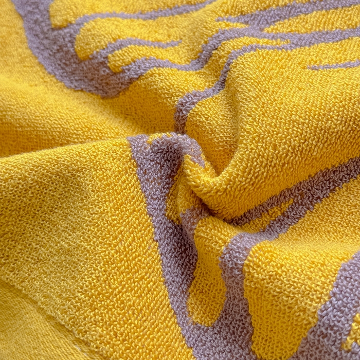 91家纺网 家纺一手货源 找家纺 乐家毛巾被（工厂自产自销） 2026新款A类全棉纯棉色织提花抗菌毛圈枕巾 黄色蝴蝶