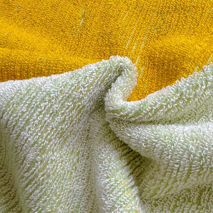 91家纺网 家纺一手货源 找家纺 乐家毛巾被（工厂自产自销） 2026新款A类全棉纯棉色织提花抗菌毛圈枕巾 绿边鸭梨