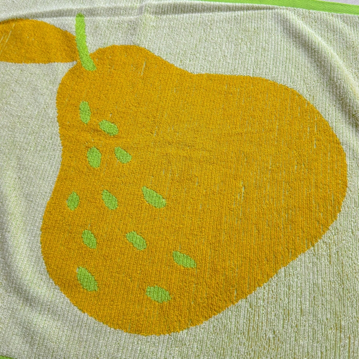 91家纺网 家纺一手货源 找家纺 乐家毛巾被（工厂自产自销） 2026新款A类全棉纯棉色织提花抗菌毛圈枕巾 绿边鸭梨