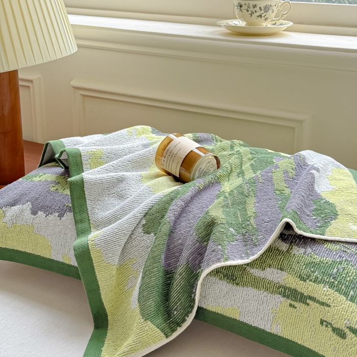 91家纺网 家纺一手货源 找家纺 乐家毛巾被（工厂自产自销） 2026新款A类全棉纯棉色织提花抗菌毛圈枕巾 山水