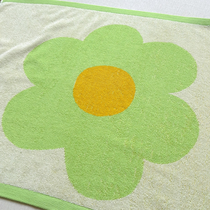 91家纺网 家纺一手货源 找家纺 乐家毛巾被（工厂自产自销） 2026新款A类全棉纯棉色织提花抗菌毛圈枕巾 向阳花绿