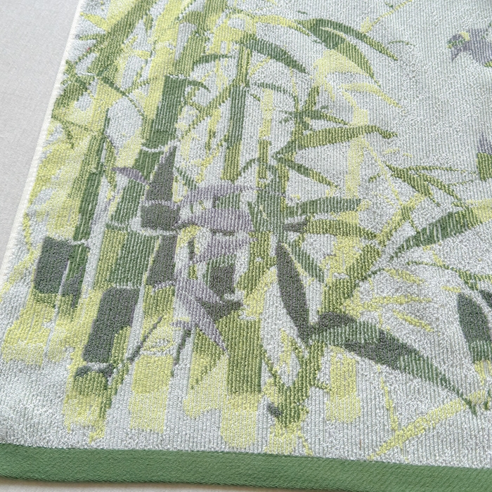 91家纺网 家纺一手货源 找家纺 乐家毛巾被（工厂自产自销） 2026新款A类全棉纯棉色织提花抗菌毛圈枕巾 竹影