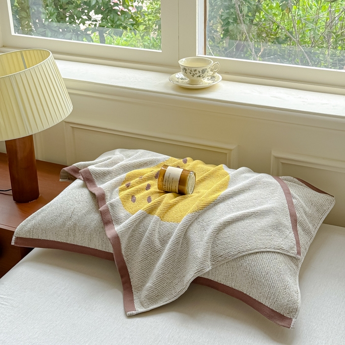 91家纺网 家纺一手货源 找家纺 乐家毛巾被（工厂自产自销） 2026新款A类全棉纯棉色织提花抗菌毛圈枕巾 棕边鸭梨