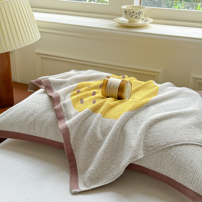 91家纺网 家纺一手货源 找家纺 乐家毛巾被（工厂自产自销） 2026新款A类全棉纯棉色织提花抗菌毛圈枕巾 棕边鸭梨