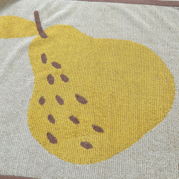 91家纺网 家纺一手货源 找家纺 乐家毛巾被（工厂自产自销） 2026新款A类全棉纯棉色织提花抗菌毛圈枕巾 棕边鸭梨