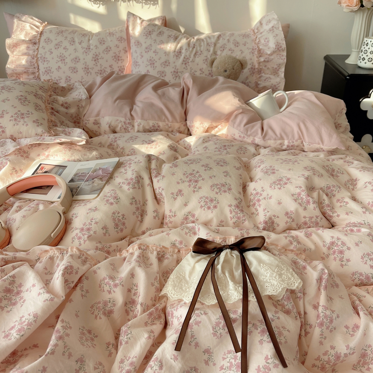 91家纺网 家纺一手货源 找家纺 （总）栩裕纺织 2026新款A类云朵锦花边四件套