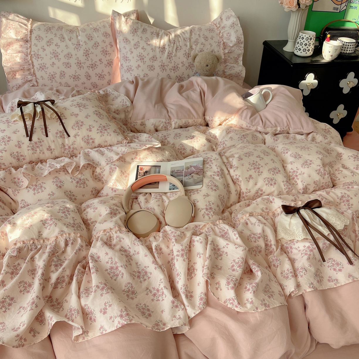 91家纺网 家纺一手货源 找家纺 （总）栩裕纺织 2026新款A类云朵锦花边四件套