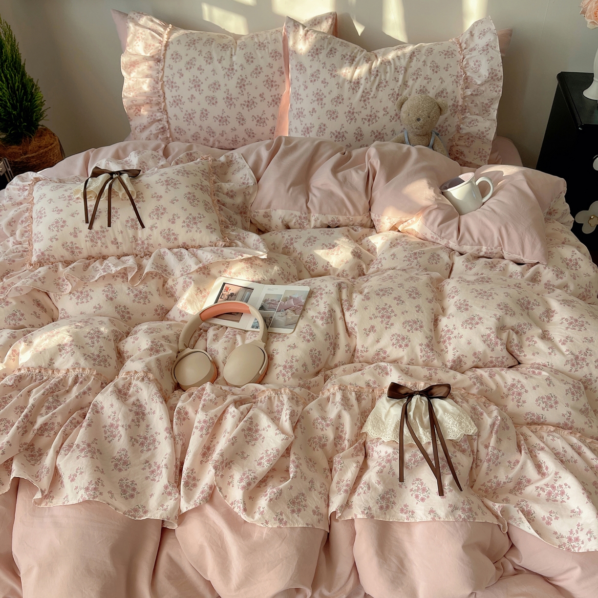 91家纺网 家纺一手货源 找家纺 （总）栩裕纺织 2026新款A类云朵锦花边四件套