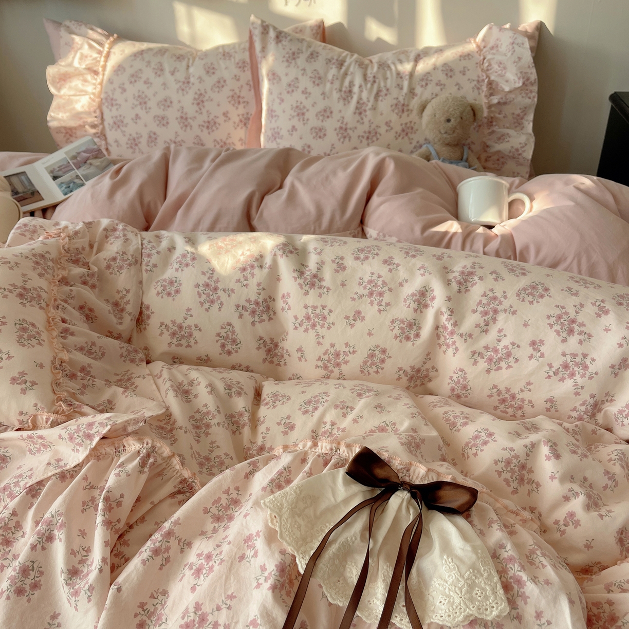 91家纺网 家纺一手货源 找家纺 （总）栩裕纺织 2026新款A类云朵锦花边四件套