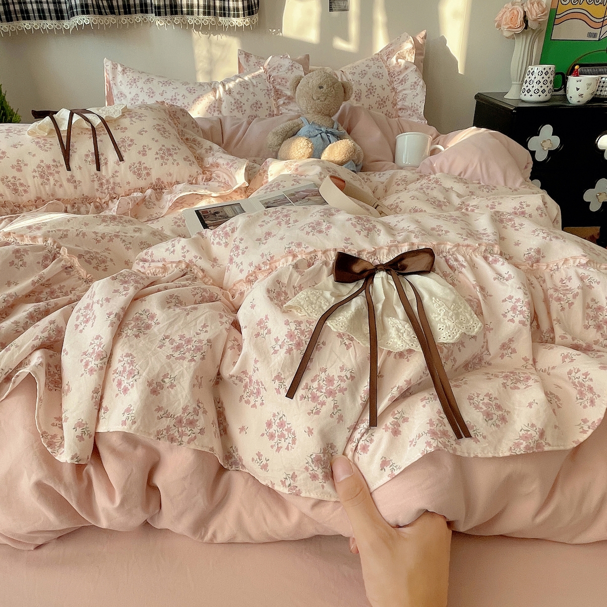 91家纺网 家纺一手货源 找家纺 （总）栩裕纺织 2026新款A类云朵锦花边四件套