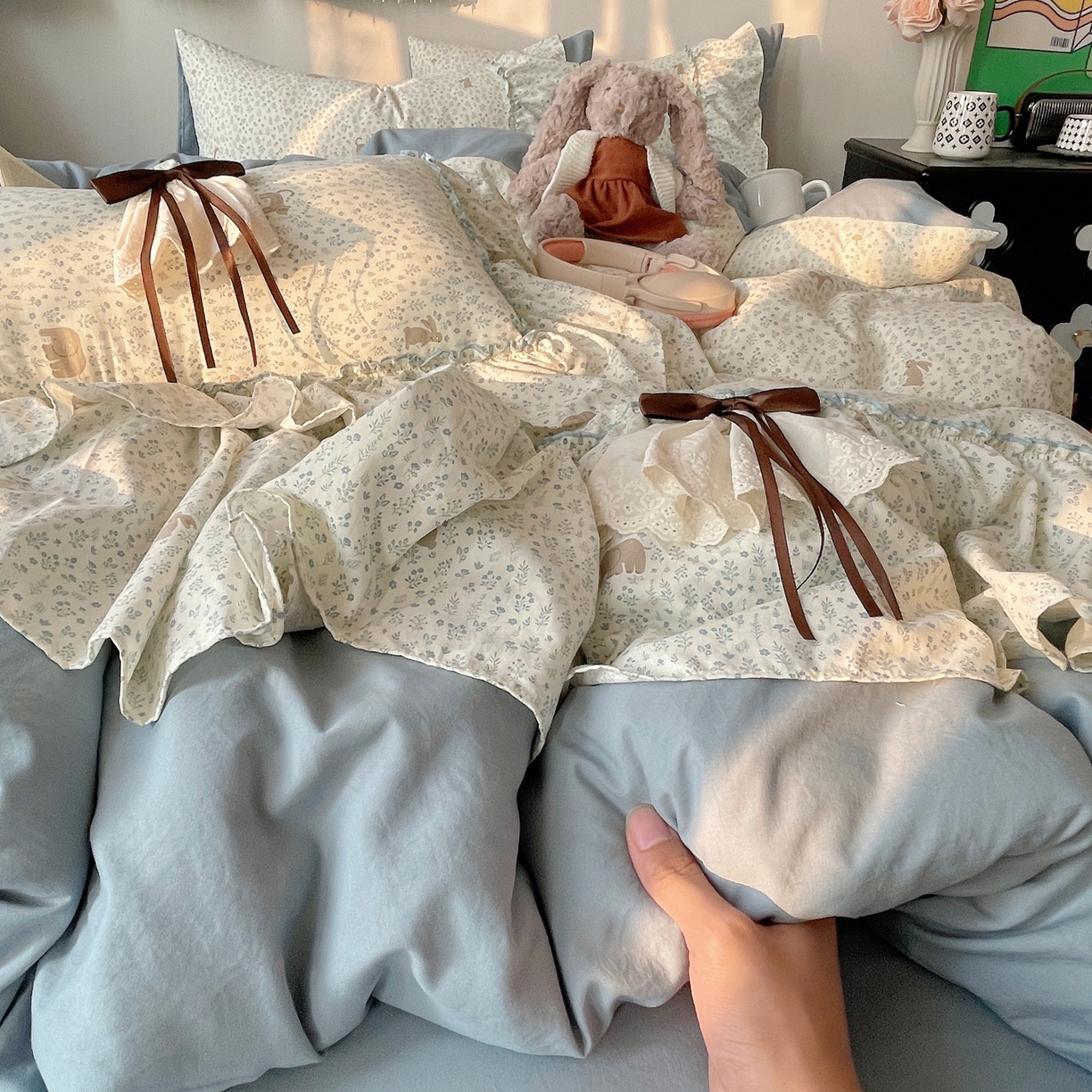 91家纺网 家纺一手货源 找家纺 （总）栩裕纺织 2026新款A类云朵锦花边四件套