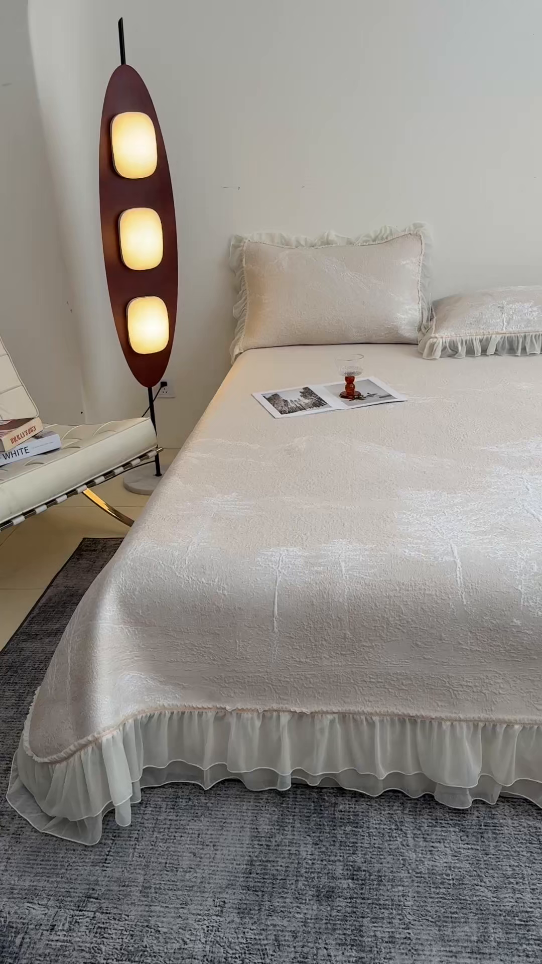 91家纺网 家纺一手货源 找家纺 慕木家纺 2026新款A类三明治复合乙纶提花冰豆豆花边床盖款床裙水墨丹青系列（提供买家秀） 水墨丹青-卡其