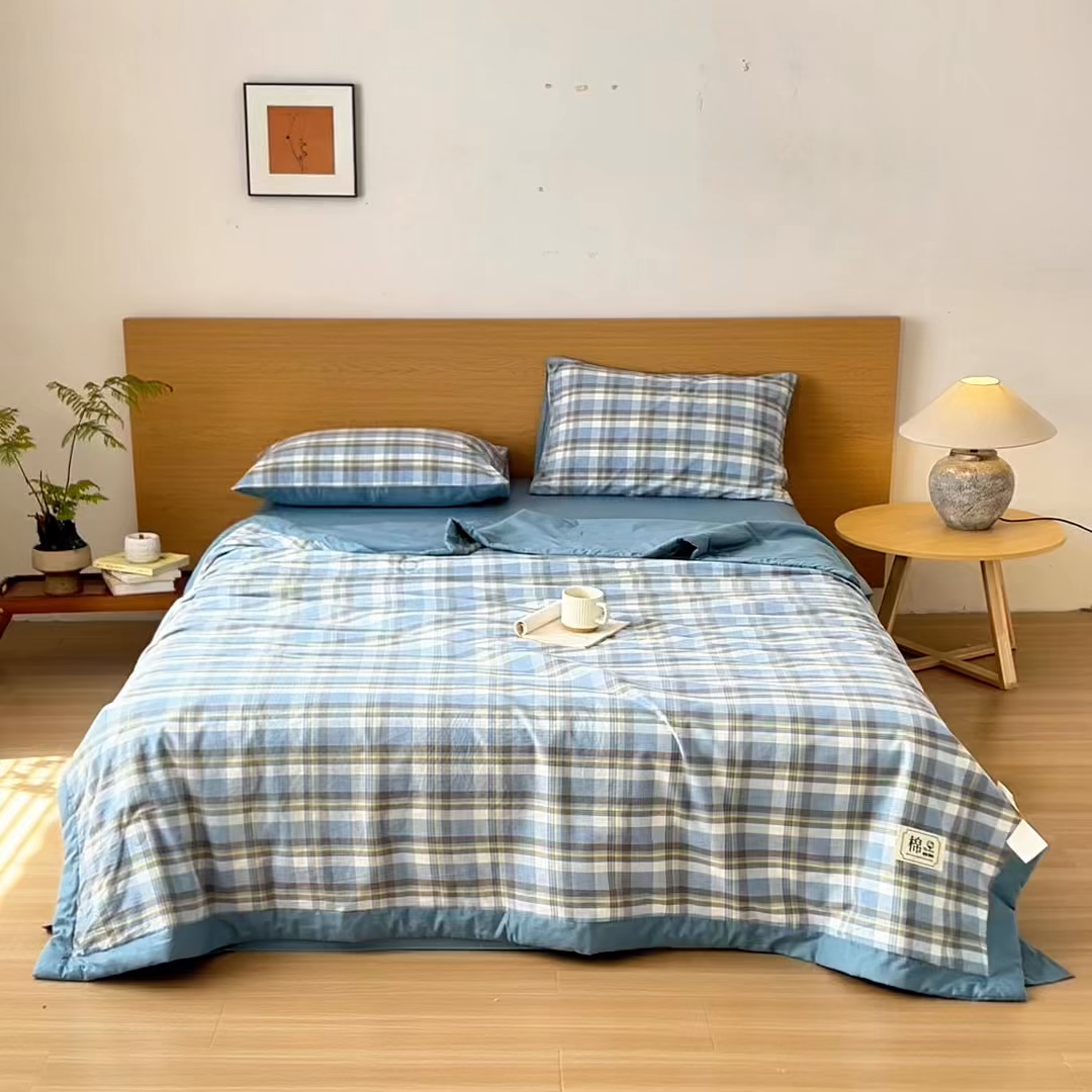 91家纺网 家纺一手货源 找家纺 （总）安琪家纺 2026春夏新款色织水洗棉棉花夏被夏凉被空调被