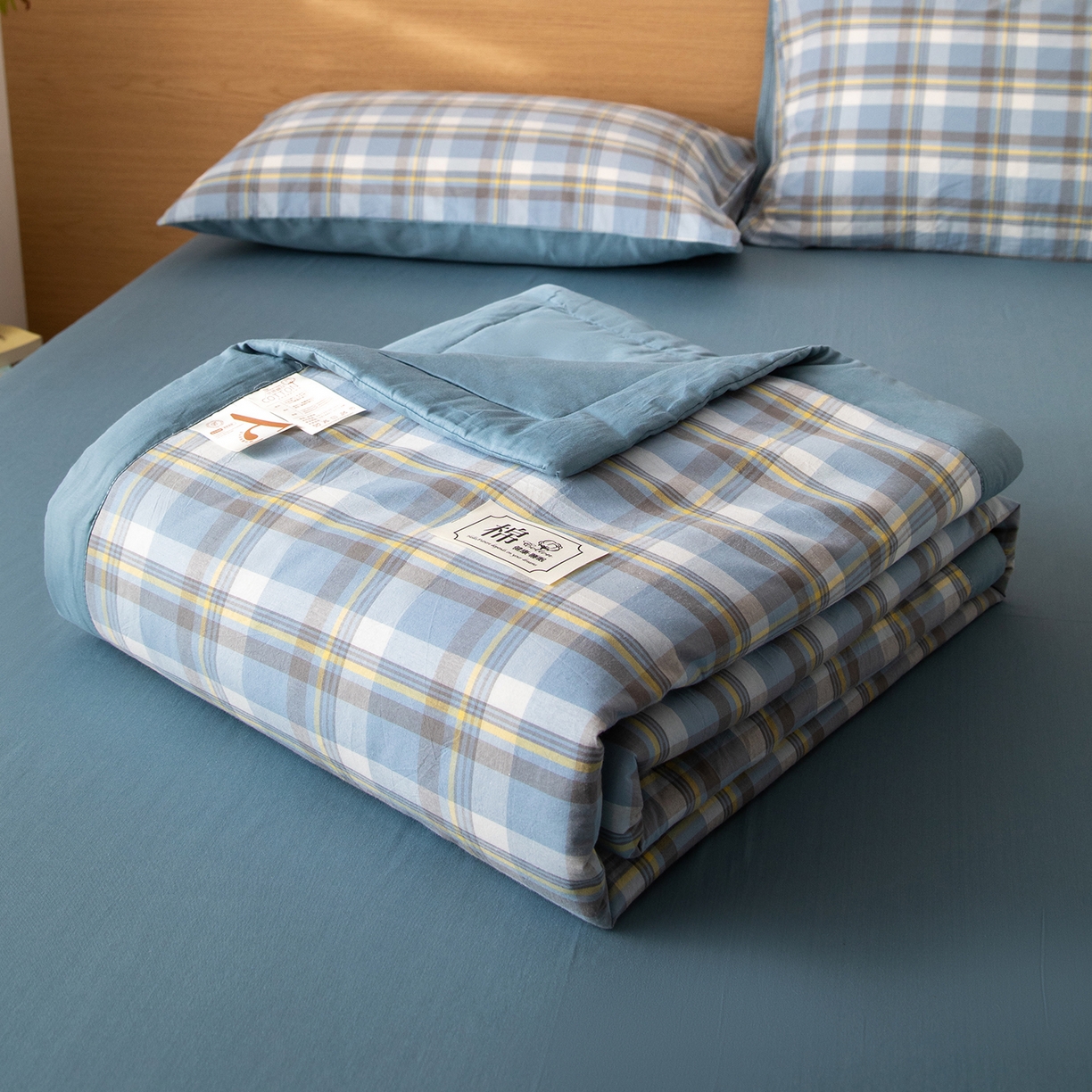 91家纺网 家纺一手货源 找家纺 （总）安琪家纺 2026春夏新款色织水洗棉棉花夏被夏凉被空调被