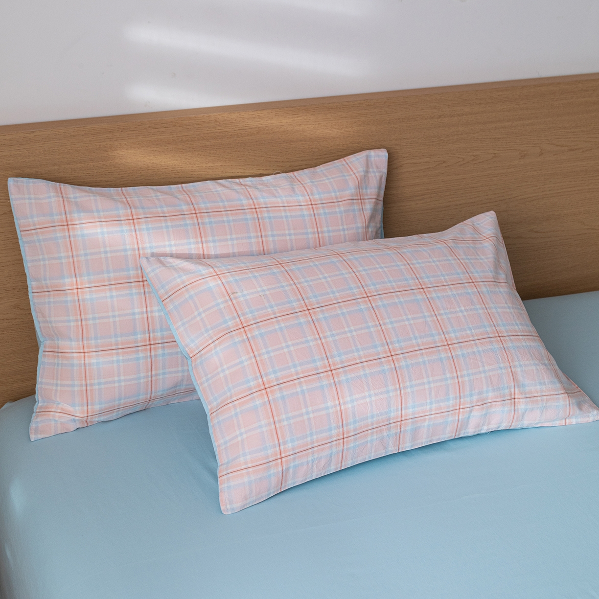 91家纺网 家纺一手货源 找家纺 安琪家纺 2026春夏新款色织水洗棉棉花夏被夏凉被空调被 中格粉