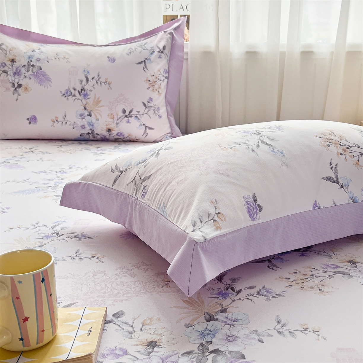 91家纺网 家纺一手货源 找家纺 慕木家纺 2026新款A类纯色印花慕丝棉床笠系列（抽空压缩可供跨境）（提供买家秀） 莫兰迪