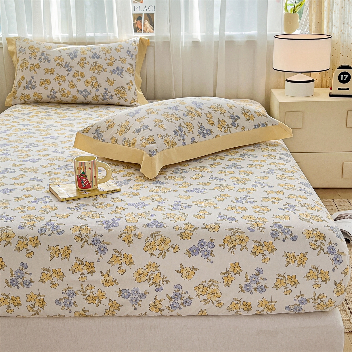 91家纺网 家纺一手货源 找家纺 慕木家纺 2026新款A类纯色印花慕丝棉床笠系列（抽空压缩可供跨境）（提供买家秀） 金兰