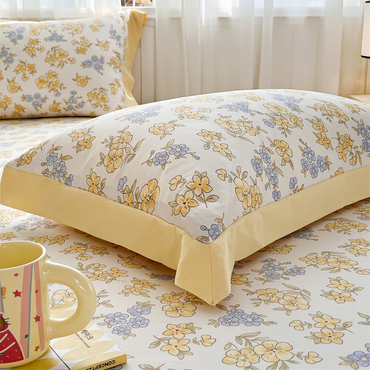 91家纺网 家纺一手货源 找家纺 慕木家纺 2026新款A类纯色印花慕丝棉床笠系列（抽空压缩可供跨境）（提供买家秀） 金兰