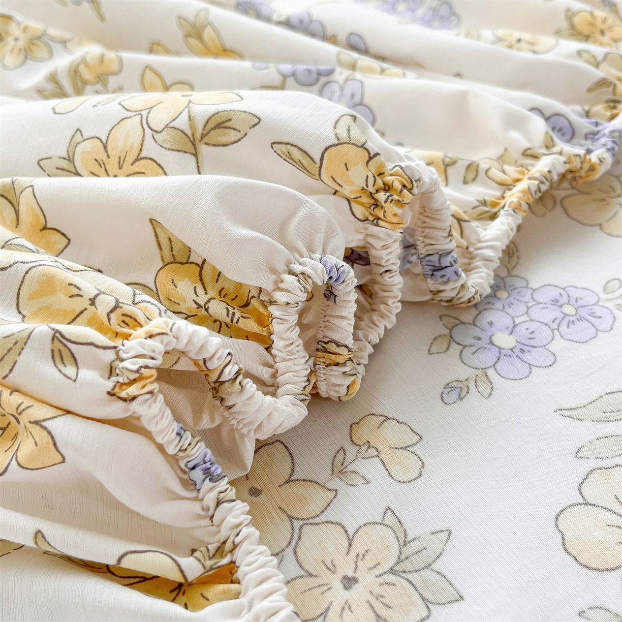 91家纺网 家纺一手货源 找家纺 慕木家纺 2026新款A类纯色印花慕丝棉床笠系列（抽空压缩可供跨境）（提供买家秀） 金兰