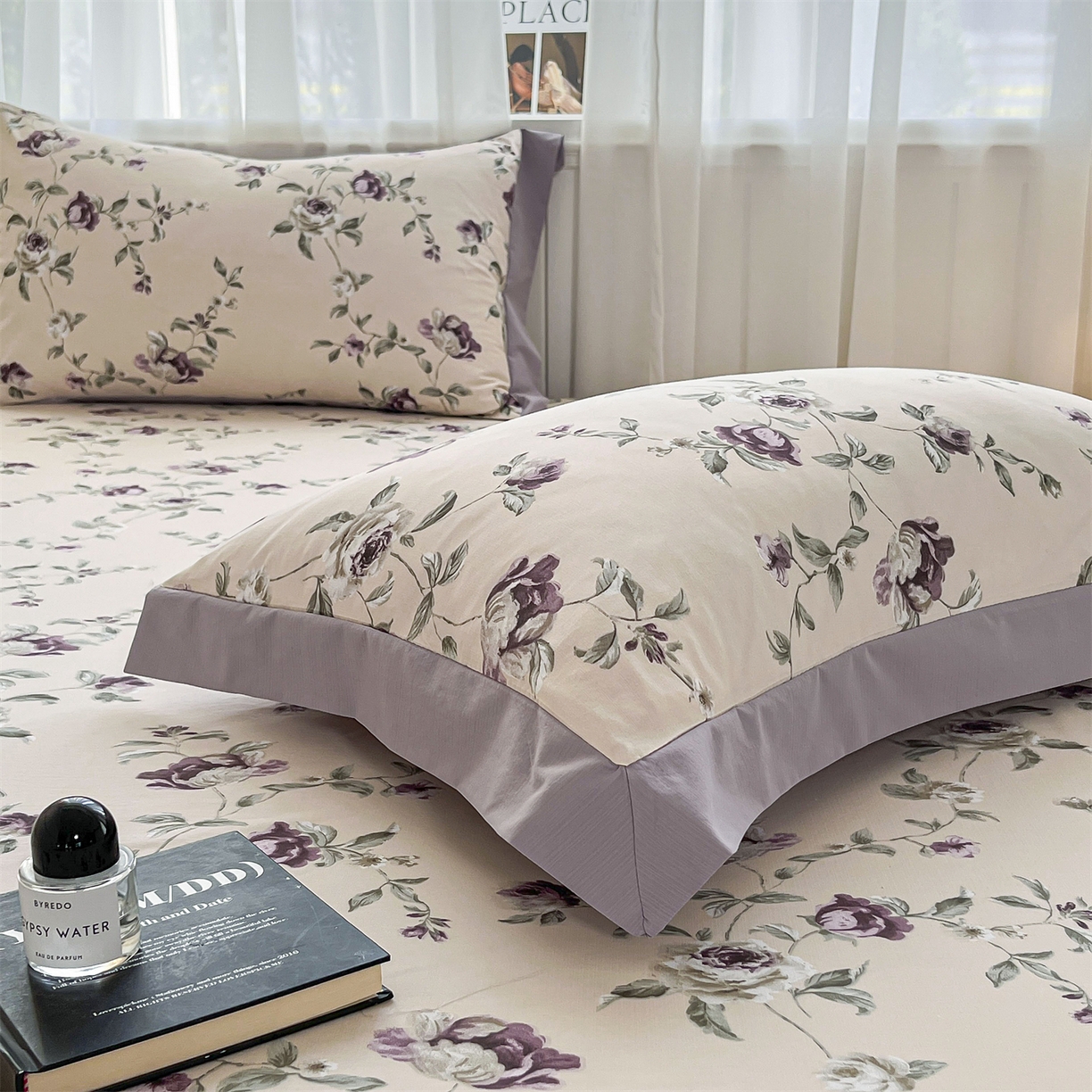 91家纺网 家纺一手货源 找家纺 慕木家纺 2026新款A类纯色印花慕丝棉床笠系列（抽空压缩可供跨境）（提供买家秀） 洛雅