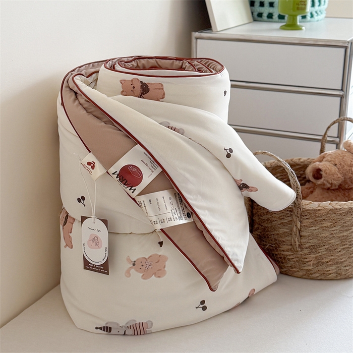 暖生活 2026新款A类冰皮氨纶凉感夏被 被子被芯 咖熊