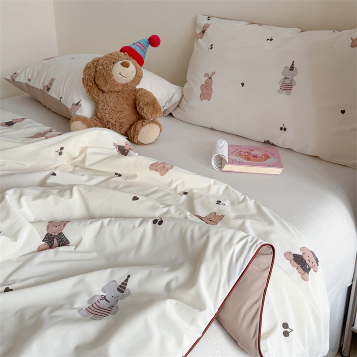 91家纺网 家纺一手货源 找家纺 暖生活 2026新款A类冰皮氨纶凉感夏被 被子被芯 咖熊