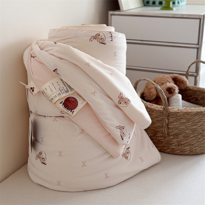 暖生活 2026新款A类冰皮氨纶凉感夏被 被子被芯 奶白小兔