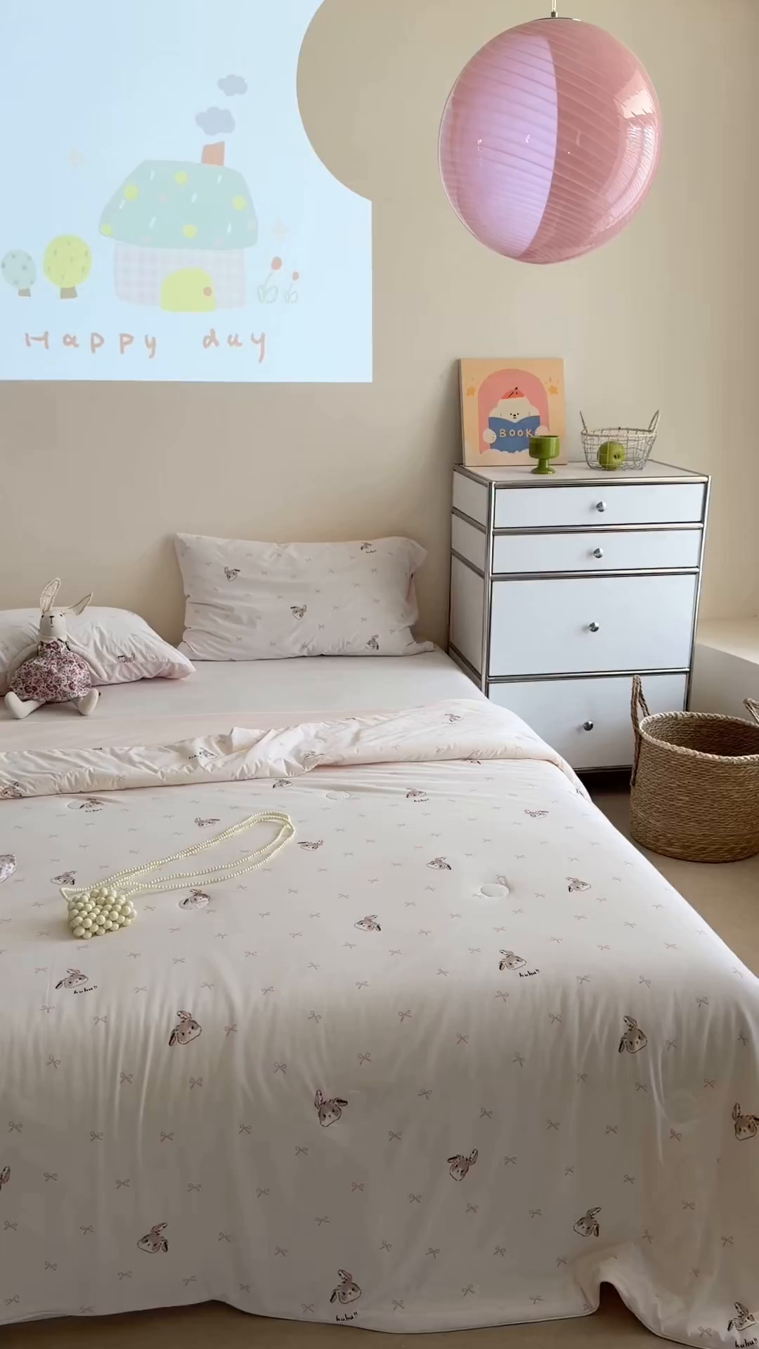 91家纺网 家纺一手货源 找家纺 暖生活 2026新款A类冰皮氨纶凉感夏被 被子被芯 奶白小兔