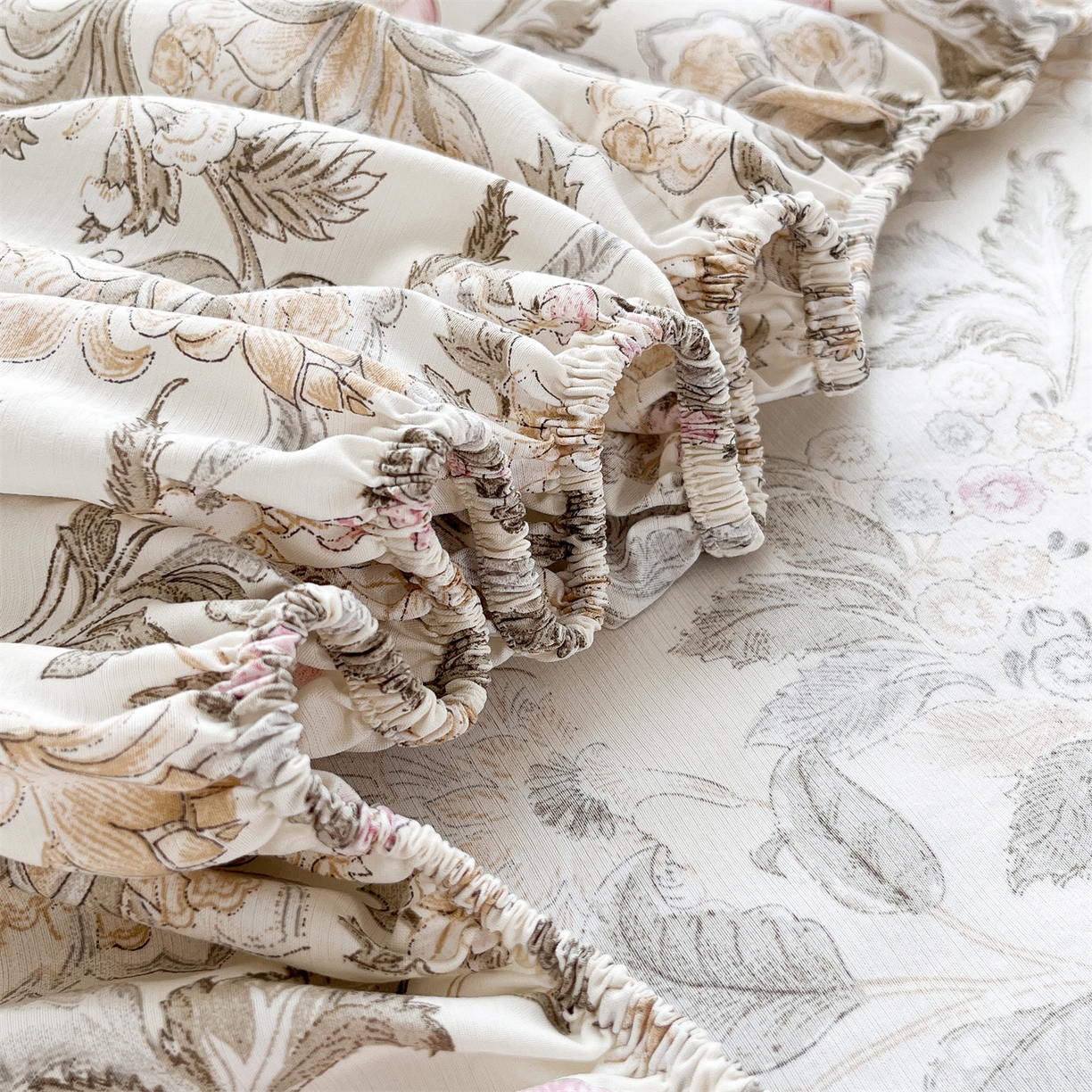 91家纺网 家纺一手货源 找家纺 慕木家纺 2026新款A类纯色印花慕丝棉床笠系列（抽空压缩可供跨境）（提供买家秀） 锦芙